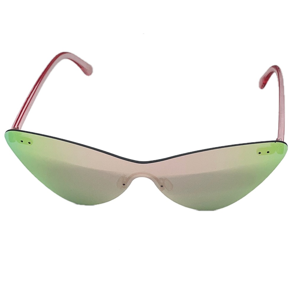 Cat Eye Sunglasses Mirrored Lens Fashion Funky Sunglasses Women Pink Mirror Lens - Picture 2 of 2